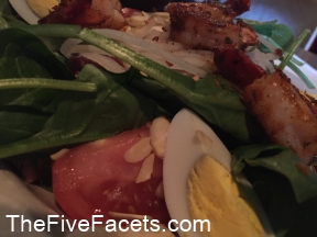Ducktown Tavern's Spinach Salad with Blackened Shrimp