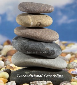 Zen Rocks with Unconditional Love Wins Quote