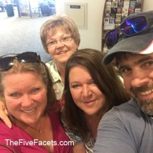 Mom, Sis, Warren, and Me Saying Goodby at Airport