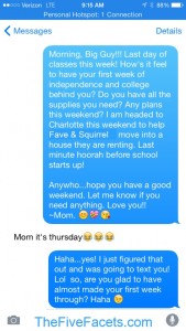 Text...Mom it's Thursday!
